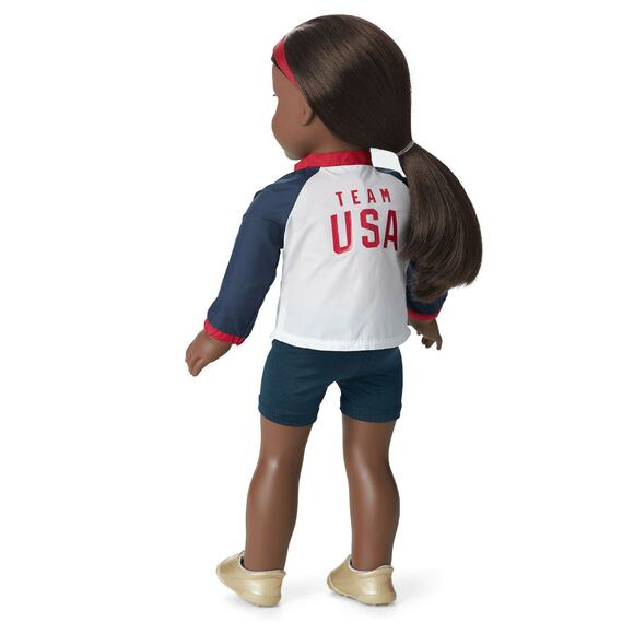 American Girl Olympic TEAM USA Gold Silver Bronze MEDAL CEREMONY SET Jacket Flag - Picture 3 of 5